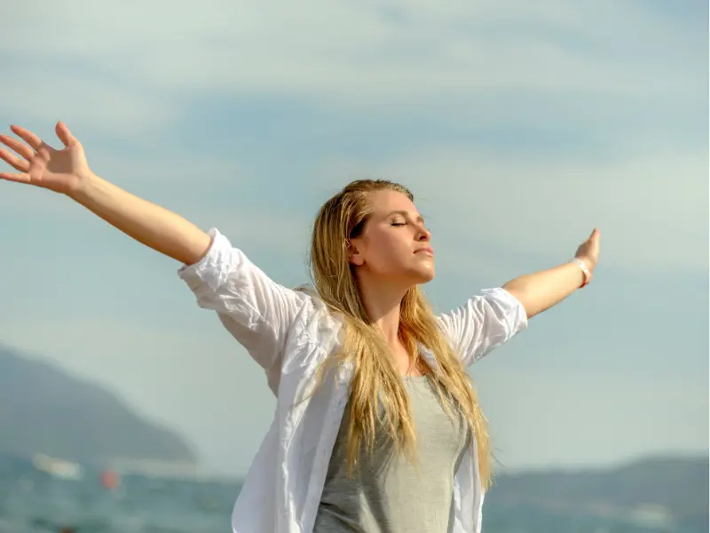 How Are Food and Emotions Related? Woman creating freedom for herself.